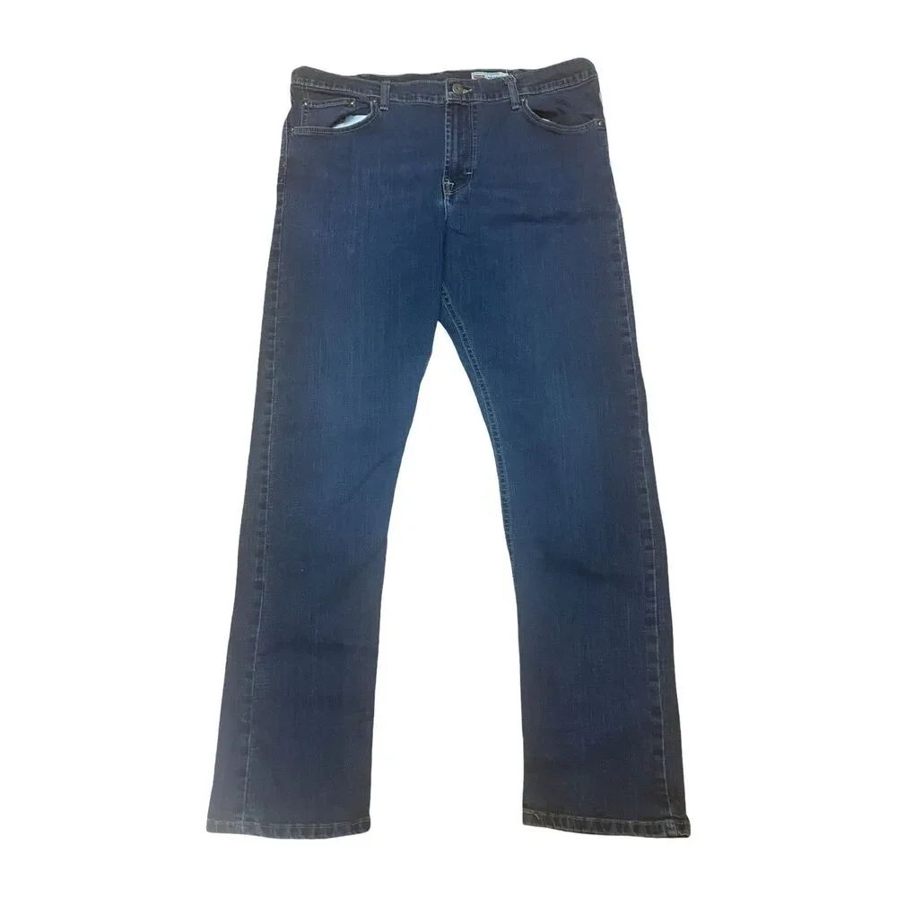 Wrangler Men's Slim Straight Blue Denim Jeans 38x32